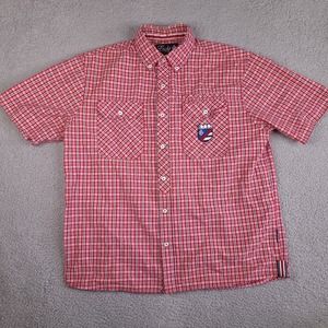 Eight 732 Shirt Men's XXL Red Plaid Button Down‎ Short Sleeve With Pockets